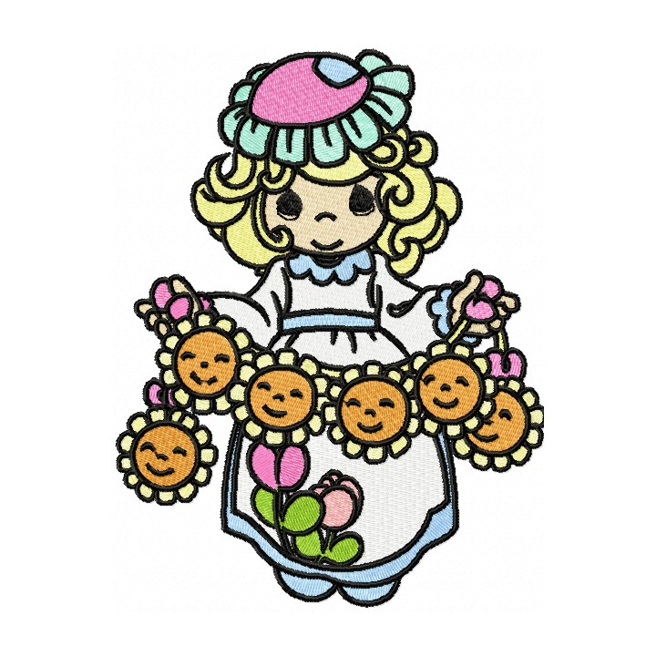 Precious Moments Sun Holiday embroidery design - Embroidery Design