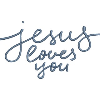 Jesus loves you inscription embroidery design - Embroidery Design