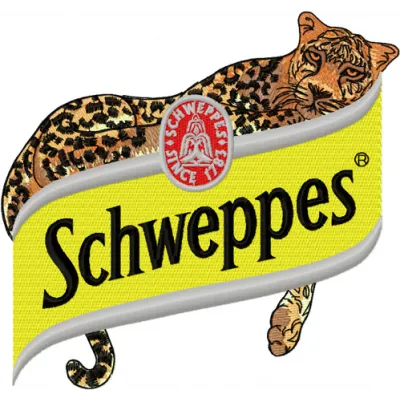 Schweppes Logo Stitching Pattern for Brand Identity