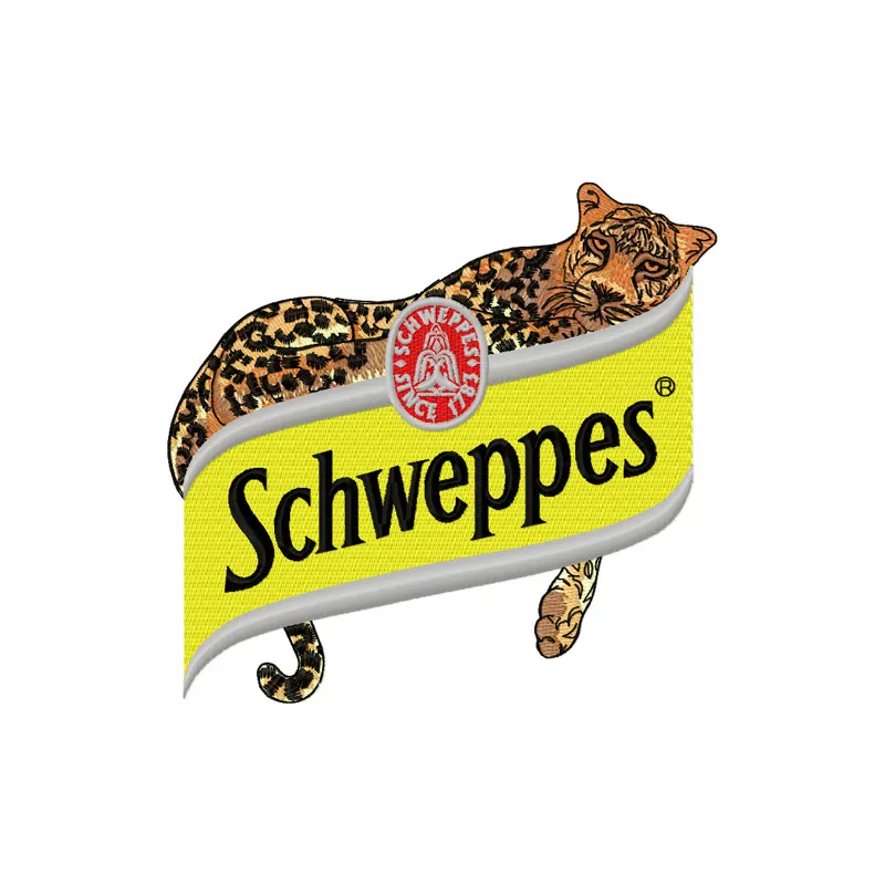 Schweppes Logo Stitching Pattern for Brand Identity