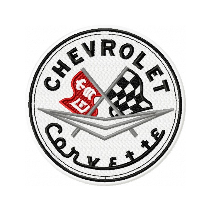 Chevrolet Corvette Racing Flag logo embroidery design - Embroidery Design