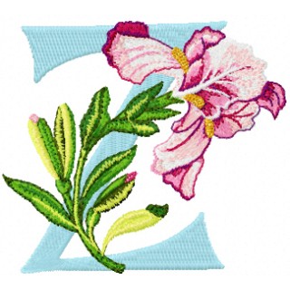 Iris Letter Z embroidery design - Embroidery Design