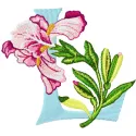 Iris Letter L Design - Floral Alphabet Embroidery