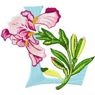 Iris Letter L embroidery design - Embroidery Design