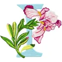 Iris Letter I Embroidery Design - Floral Initial Pattern