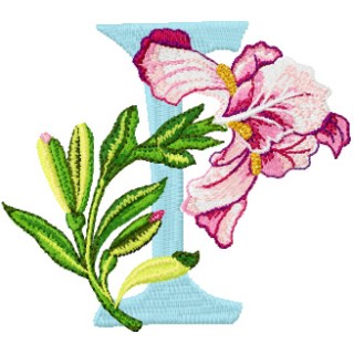 Iris Letter I embroidery design - Embroidery Design