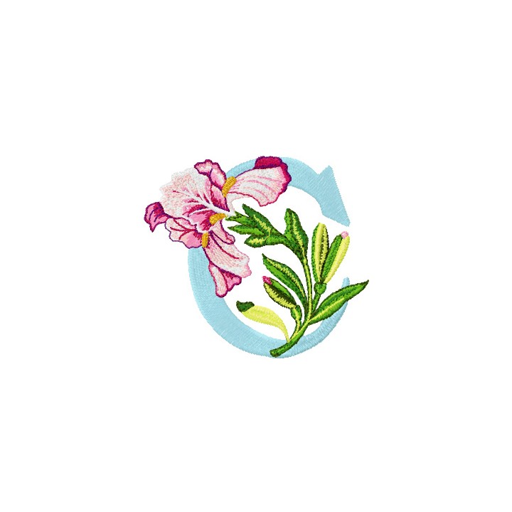 Iris Letter C embroidery design - Embroidery Design