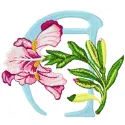 Iris Letter A Design - Floral Alphabet Embroidery Pattern