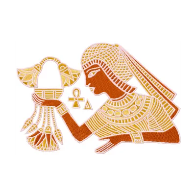 Nefertiti with Magic Lamp embroidery design - Embroidery Design