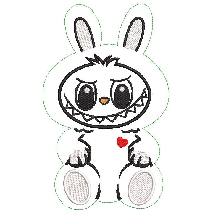Labubu soft toy embroidery design - Embroidery Design