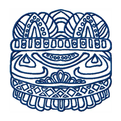 Crown Embroidery Design - Ancient Maya Inspiration