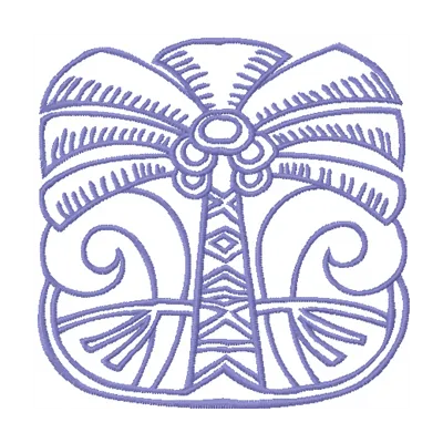 Trees Island Maya Embroidery Design - Ancient Art Pattern