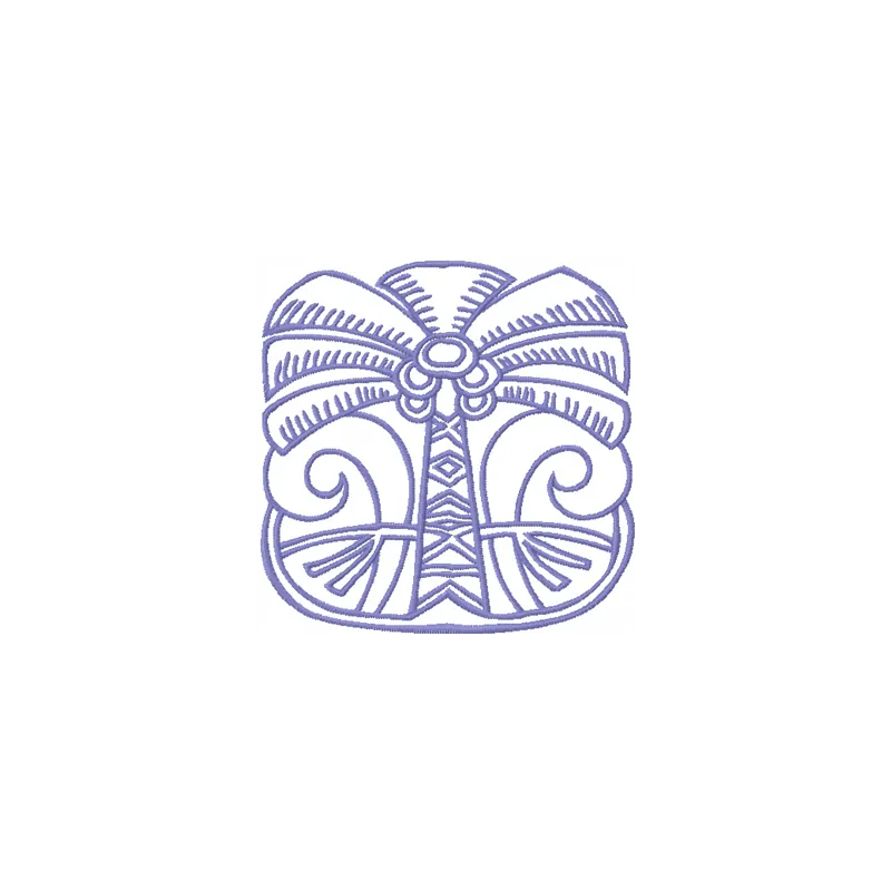 Trees Island Maya Embroidery Design - Ancient Art Pattern