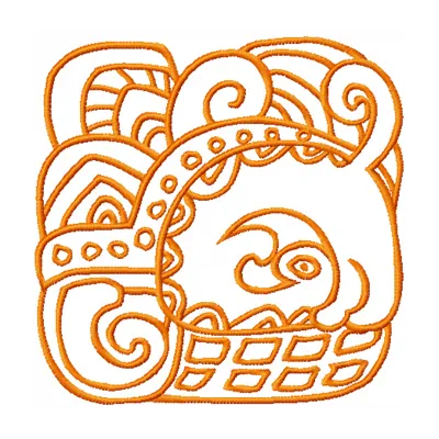 Waves Among Rocks Maya Embroidery - Ancient Tribal Design