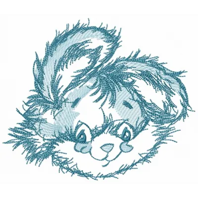 Adorable Blue Muzzle Rabbit Stitching Pattern