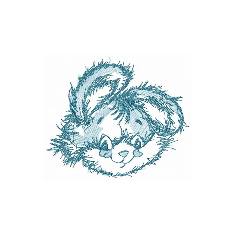 Adorable Blue Muzzle Rabbit Stitching Pattern