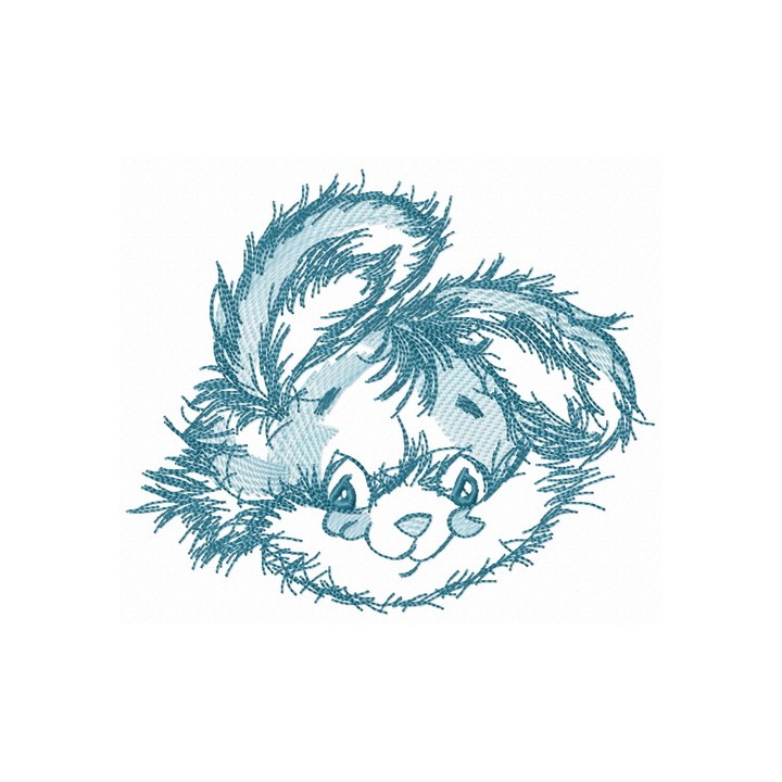 Cute rabbit blue muzzle embroidery design - Embroidery Design