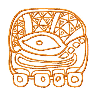 Old Turtle Embroidery Design Inspired by Ancient Maya