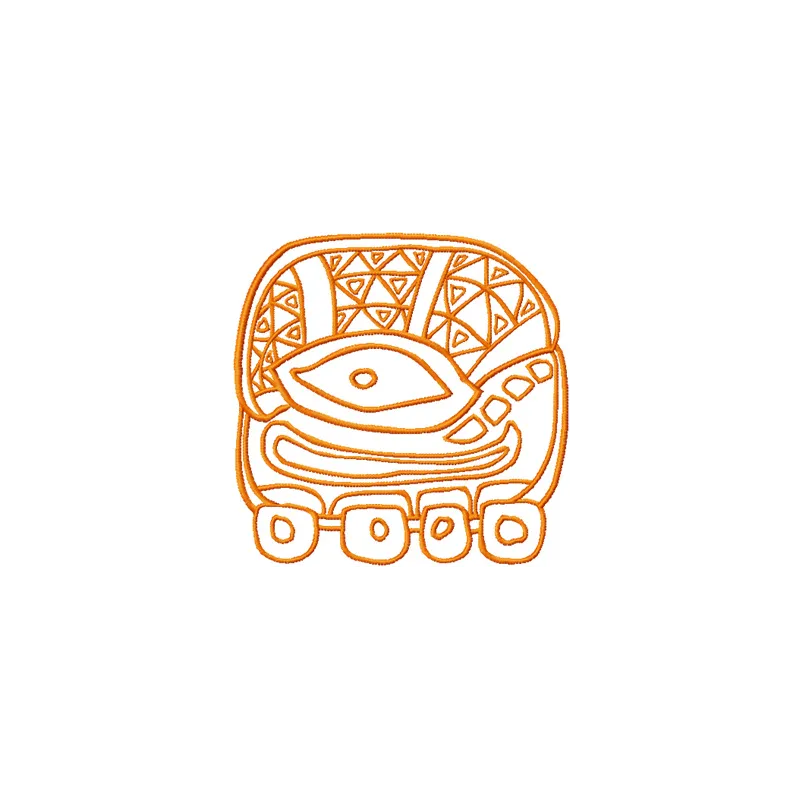 Old Turtle Embroidery Design Inspired by Ancient Maya