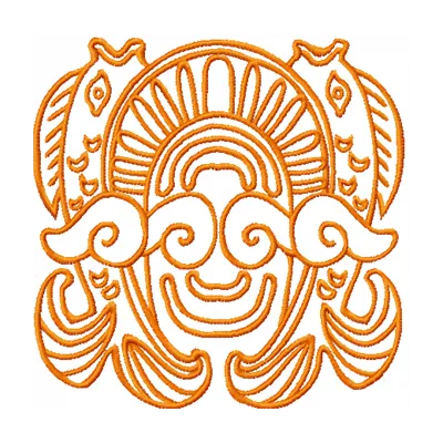 Good Catch Embroidery Design - Ancient Maya Art