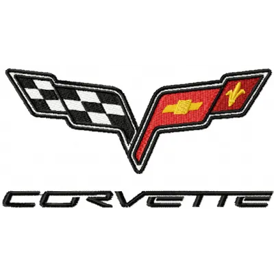 Corvette Logo Stitching Pattern for Car Enthusiasts
