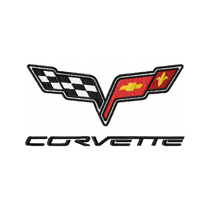 Chevrolet Corvette logo embroidery design - Embroidery Design