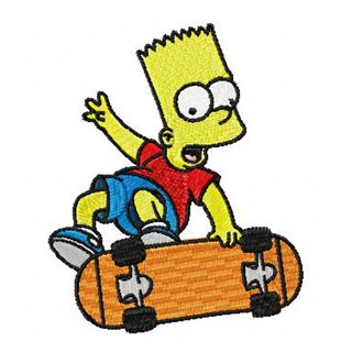 Bart with Skateboard embroidery design - Embroidery Design