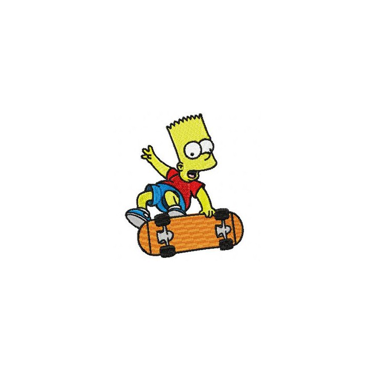 Bart with Skateboard embroidery design - Embroidery Design