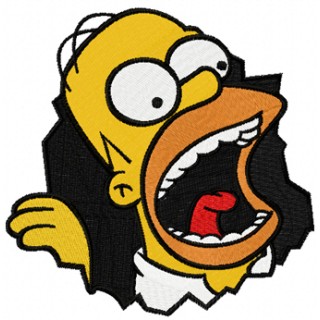 Homer Simpson Breaks Out embroidery design - Embroidery Design