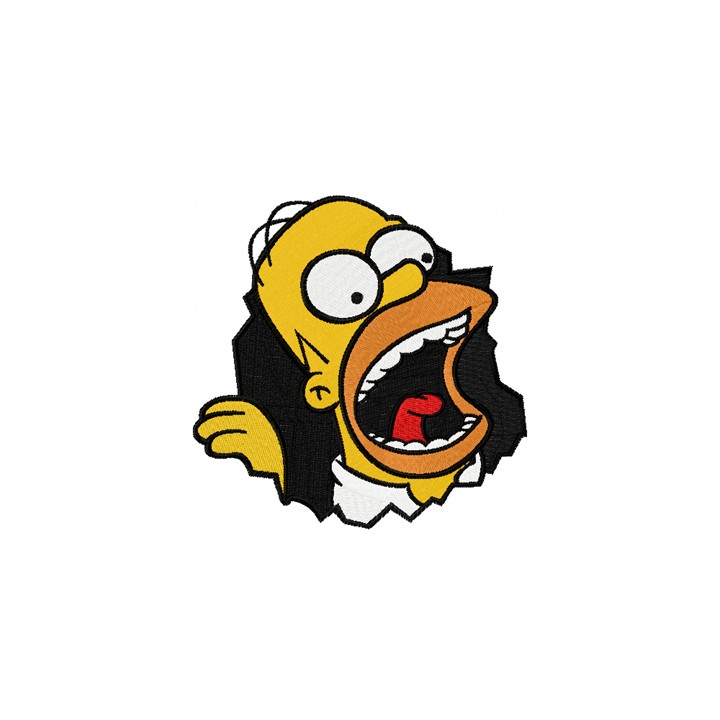 Homer Simpson Breaks Out embroidery design - Embroidery Design