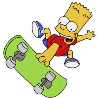 Bart Simpson Skater Boy embroidery design - Embroidery Design