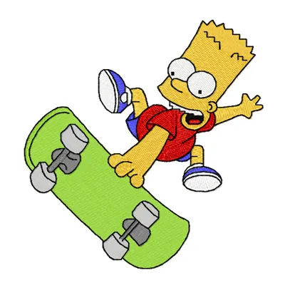 Bart Simpson Skater Boy Stitching Pattern