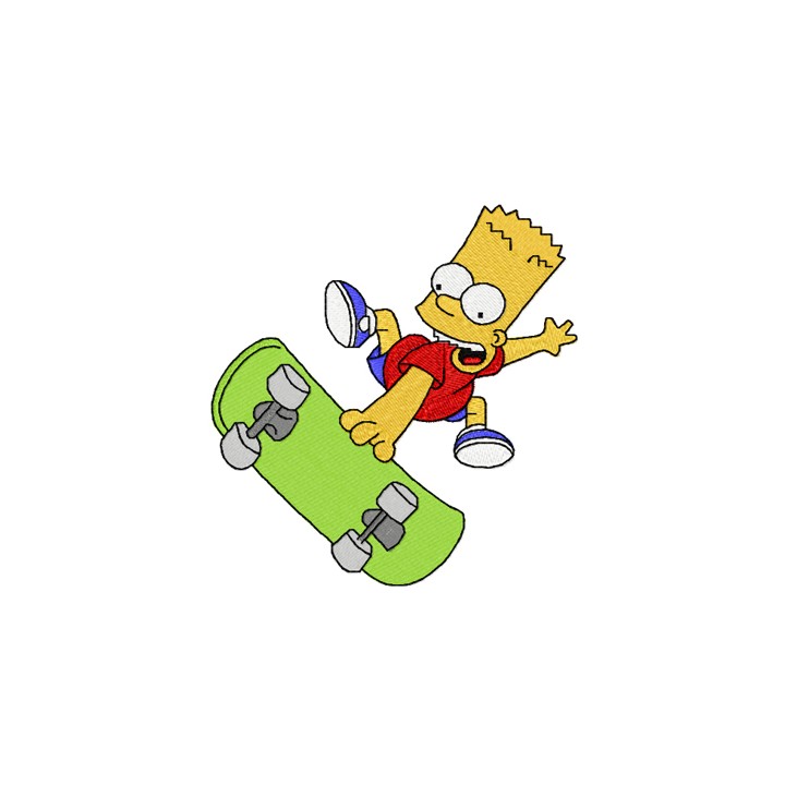 Bart Simpson Skater Boy embroidery design - Embroidery Design