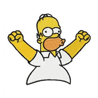 Homer Simpson Happy embroidery design - Embroidery Design