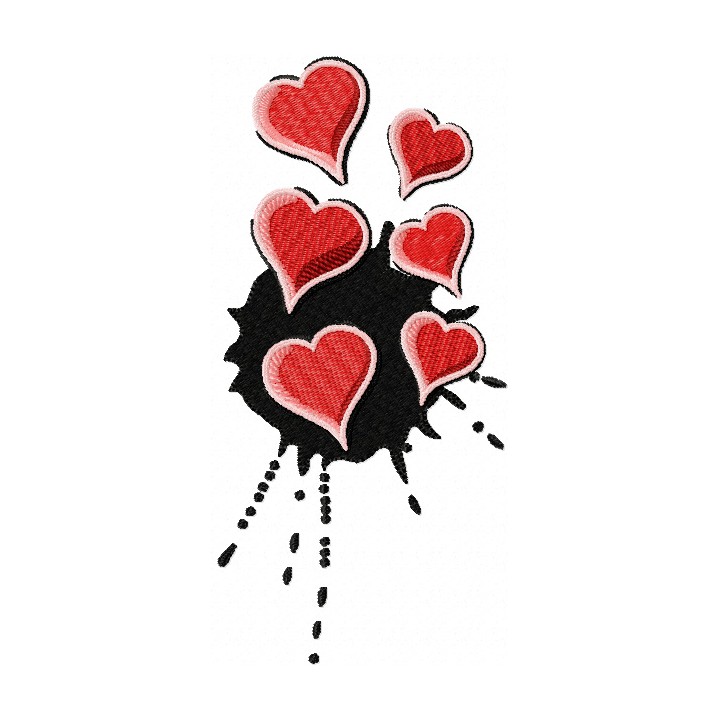 Hearts embroidery design - Embroidery Design