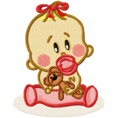 Baby Boy Playing with Toy Embroidery Pattern - Sweet Fun