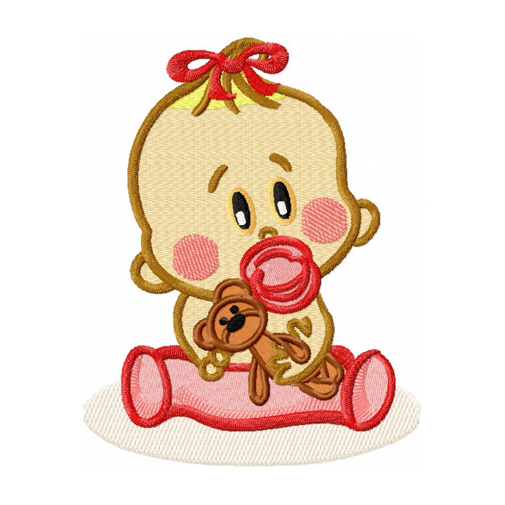 Baby Boy with toy embroidery design - Embroidery Design