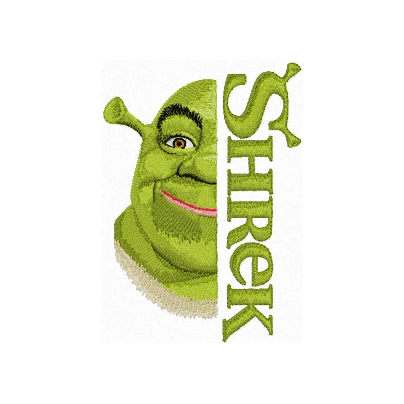 Shrek with Logo embroidery design - Embroidery Design