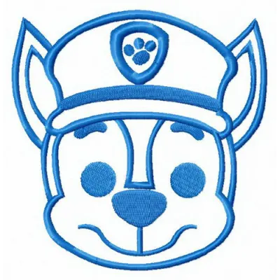 Paw Patrol Chase muzzle embroidery design - Embroidery Design
