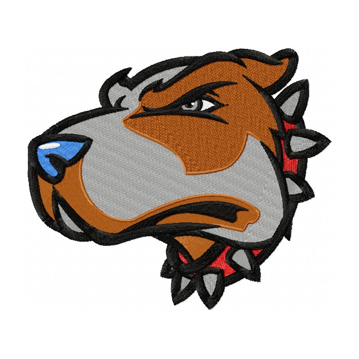Angry Dog mascot embroidery design - Embroidery Design