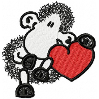Sheepworld Sheep with Heart embroidery design - Embroidery Design