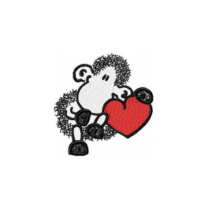 Sheepworld Sheep with Heart embroidery design - Embroidery Design