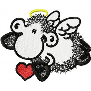 Sheepworld Sheep Angel embroidery design - Embroidery Design