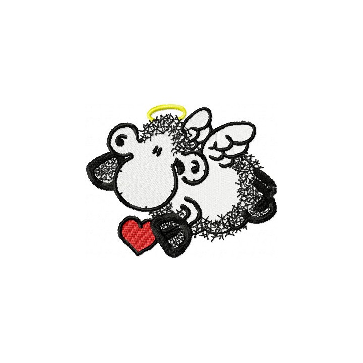 Sheepworld Sheep Angel embroidery design - Embroidery Design