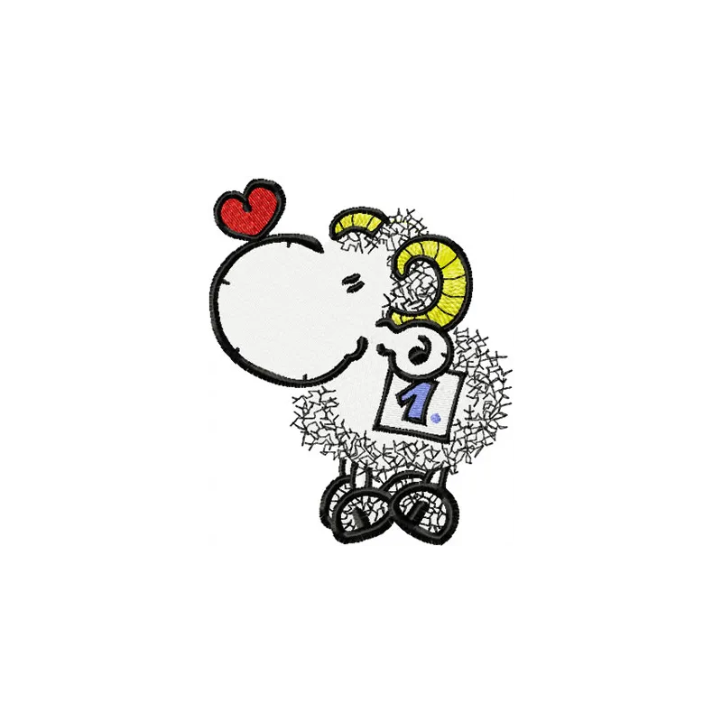 Charming Loving Sheep Embroidery Design