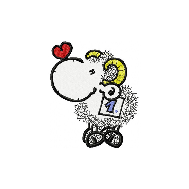 Loving Sheep  embroidery design - Embroidery Design