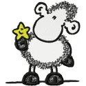 Charming Sheep with Star Embroidery Design