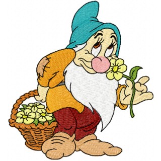 Bashful with Flowers embroidery design - Embroidery Design