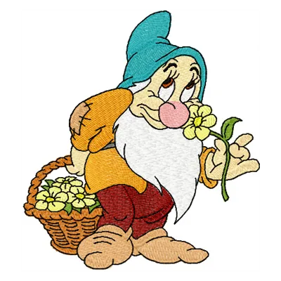 Bashful with Flowers embroidery design - Embroidery Design