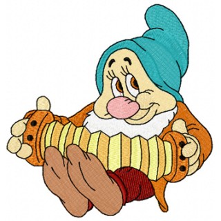 Bashful with an Accordion embroidery design - Embroidery Design